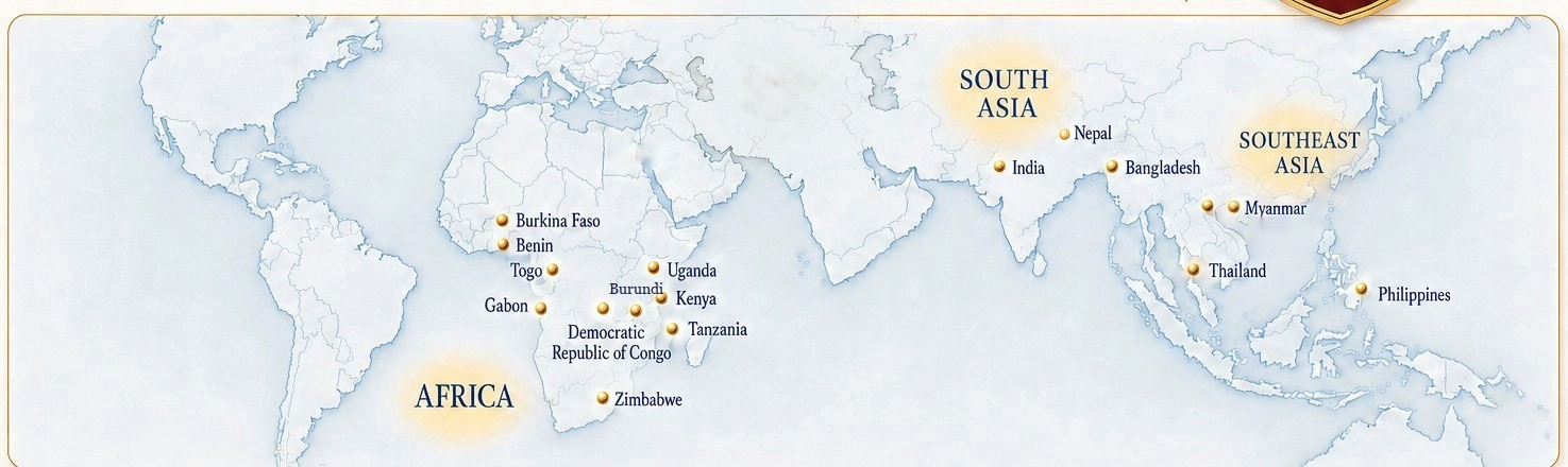 Map of nations where thinkSMALL serves